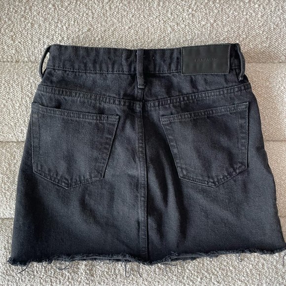 Zara Black Distressed Denim Mini Skirt - Picture 2 of 3
